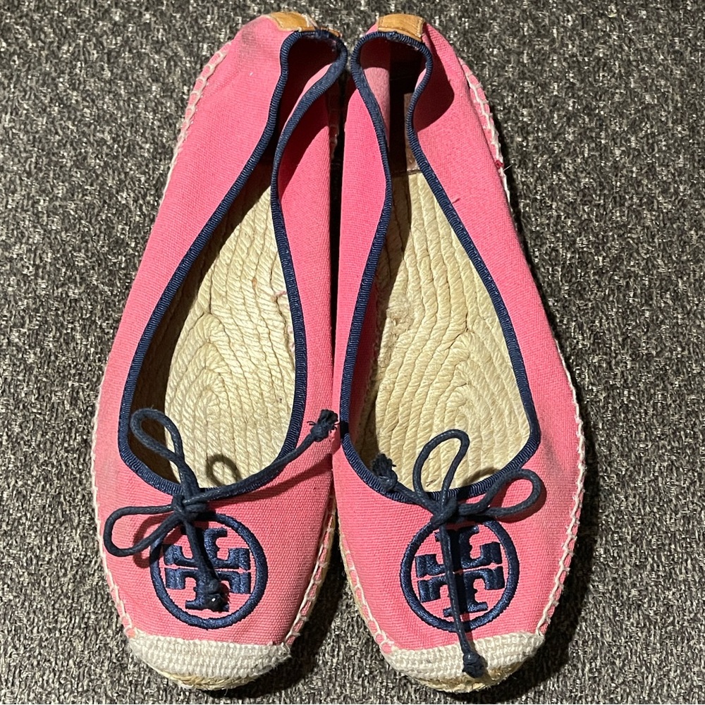 Tory Burch Fuchsia and Navy Espadrilles